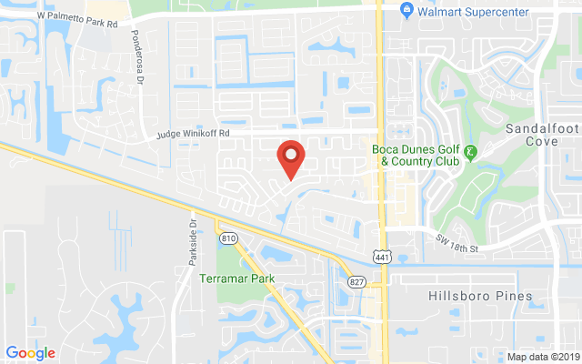 Google map image of location SW Sandalfoot Blvd, Boca Raton, FL 33428, USA