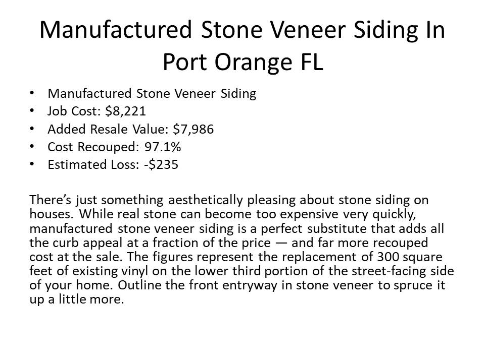 Manufactured Stone Veneer Siding